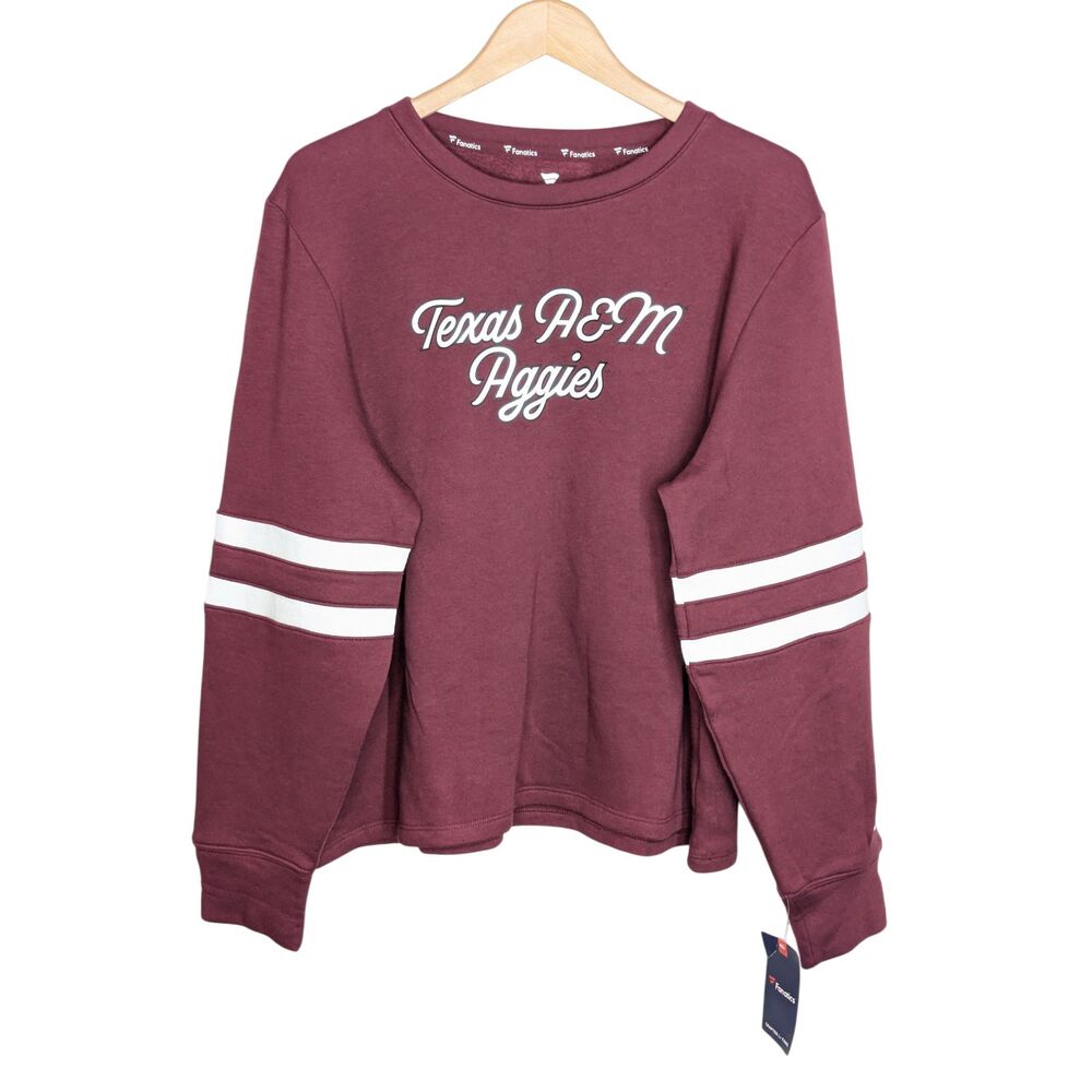 NWT Fanatics Texas A&M Sweatshirt Wms Sz 2XL Aggies Maroon White Logo College